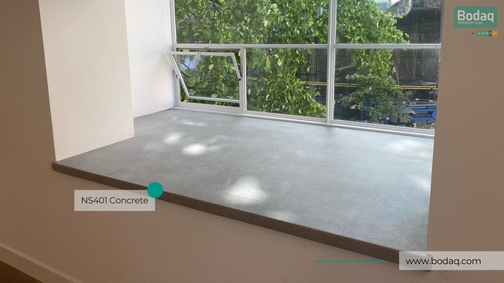 NS401 Concrete Film - Stone & Marble Collection 10 Window Sill Wrapped with NS401