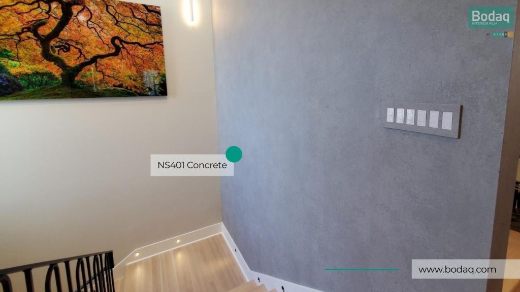NS401 Concrete Film - Stone & Marble Collection 11 Wall Refinished with NS401 Concrete