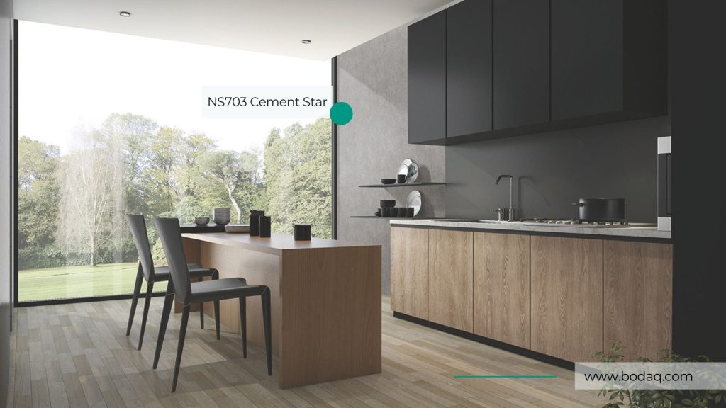 NS703 Cement Star - Stone & Marble Collection 10 Kitchen Wall Refinished with NS703 Cement Star