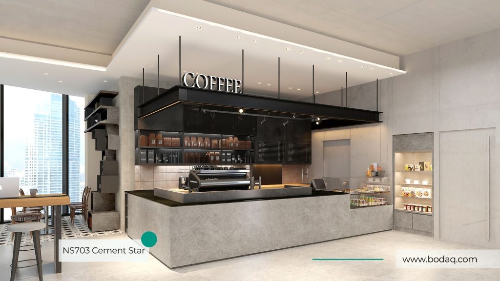 NS703 Cement Star - Stone & Marble Collection 8 Coffee Bar Wrapped with NS703