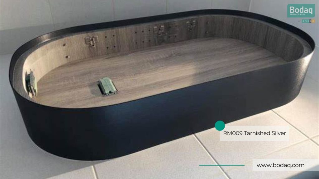 RM009 Tarnished Silver Interior Film - Metal Collection 11 RM009 Tarnished Silver Applied to the Jacuzzi