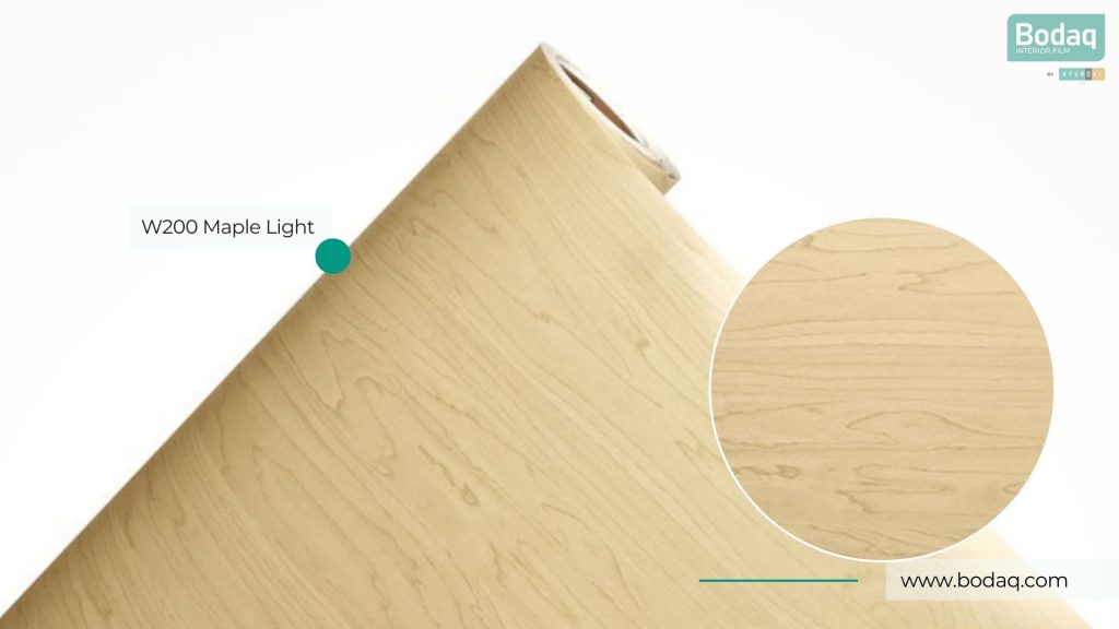 W200 Maple Light Wood Interior Film - Standard Wood Collection 13 W200 Close-up and Zoom-in