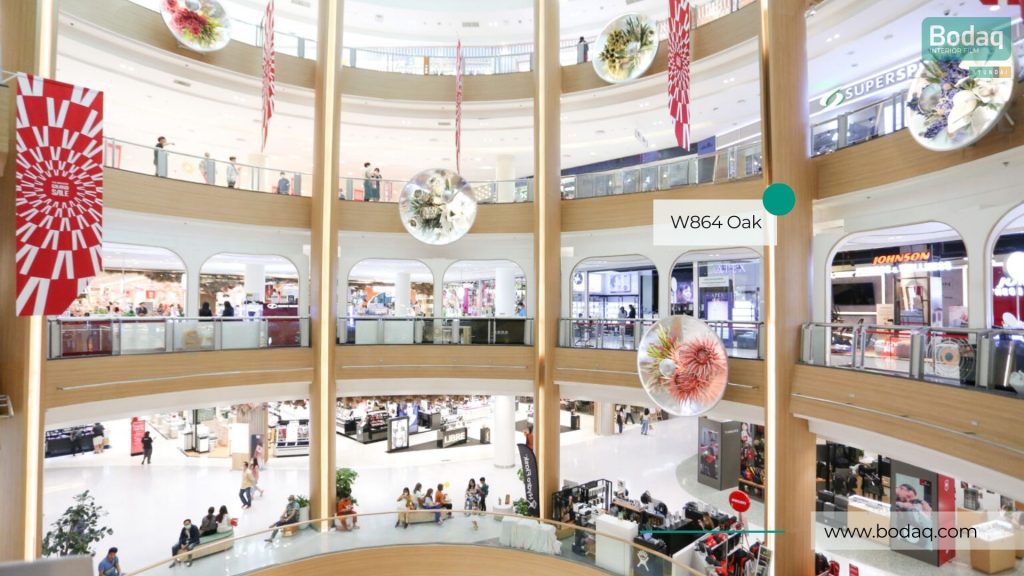 W864 Oak Interior Film - Standard Wood Collection 10 Mall Walls Refinished with W864 Oak