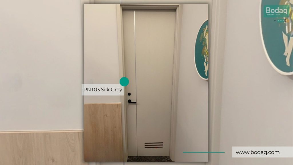 PNT03 Silk Gray Interior Film - Premium Painted Wood Collection 9 Door & Door Frame Refinished with PNT03