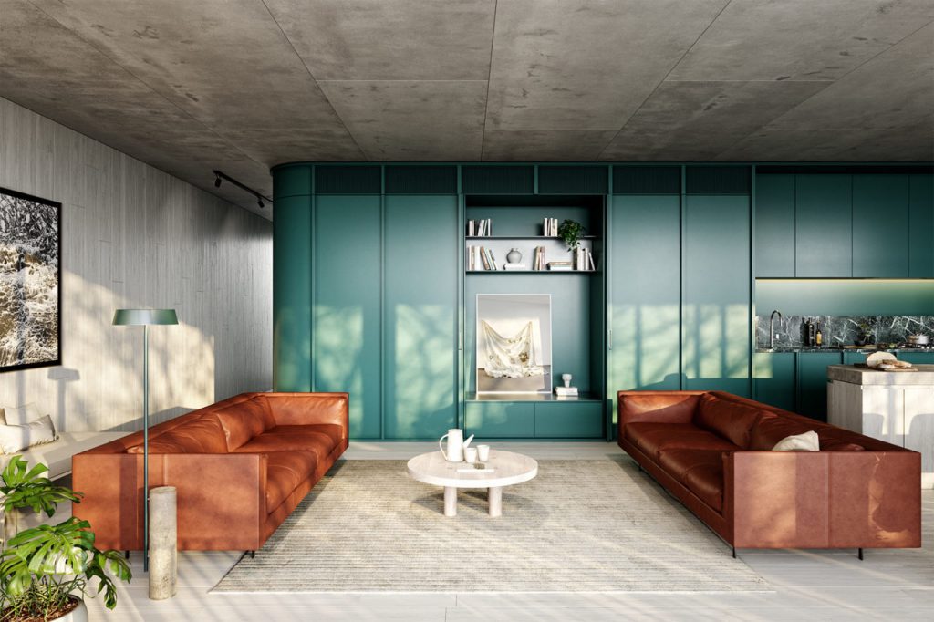 Sacramento green color in the interior