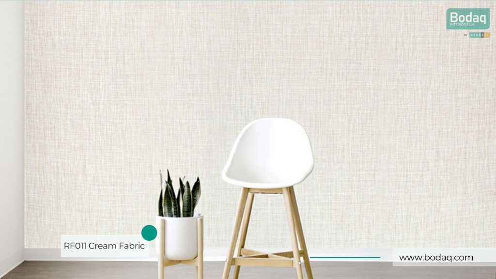 RF011 Cream Fabric Interior Film - Real Fabric Collection 8 RF011 Cream Fabric on the Wall