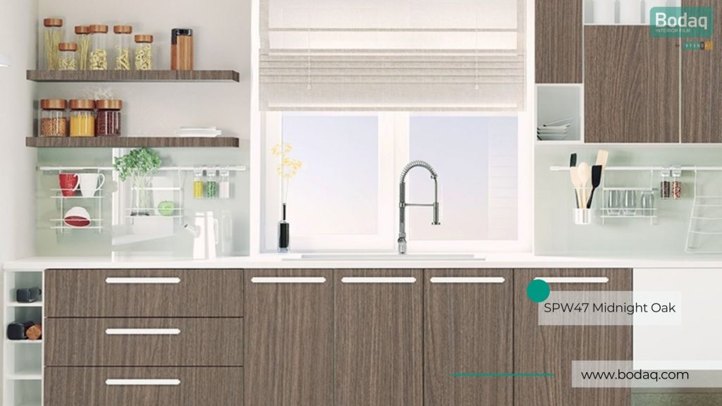 SPW47 Midnight Walnut Interior Film - Origin Wood Collection 10 Kitchen Cabinets Wrapped with SPW47