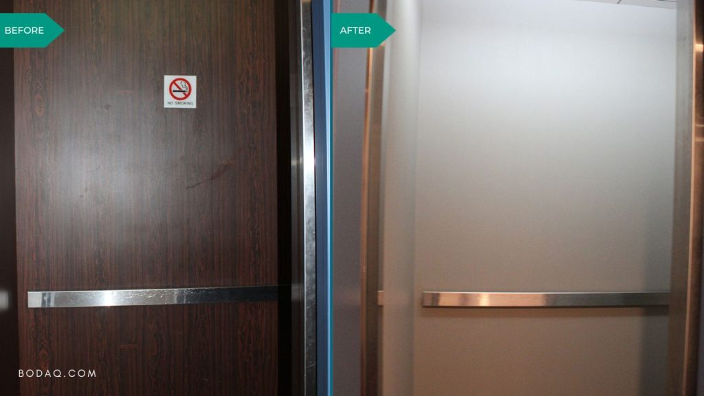 Elevator refinishing project #4. PTW08 Chelsea Gray