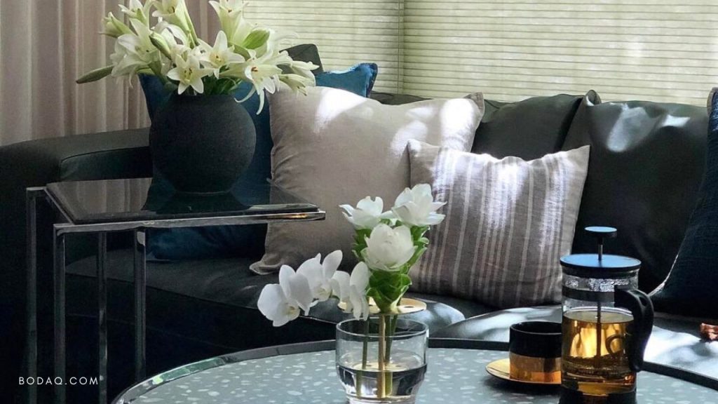 NS896 Ice Terrazzo on the coffee table