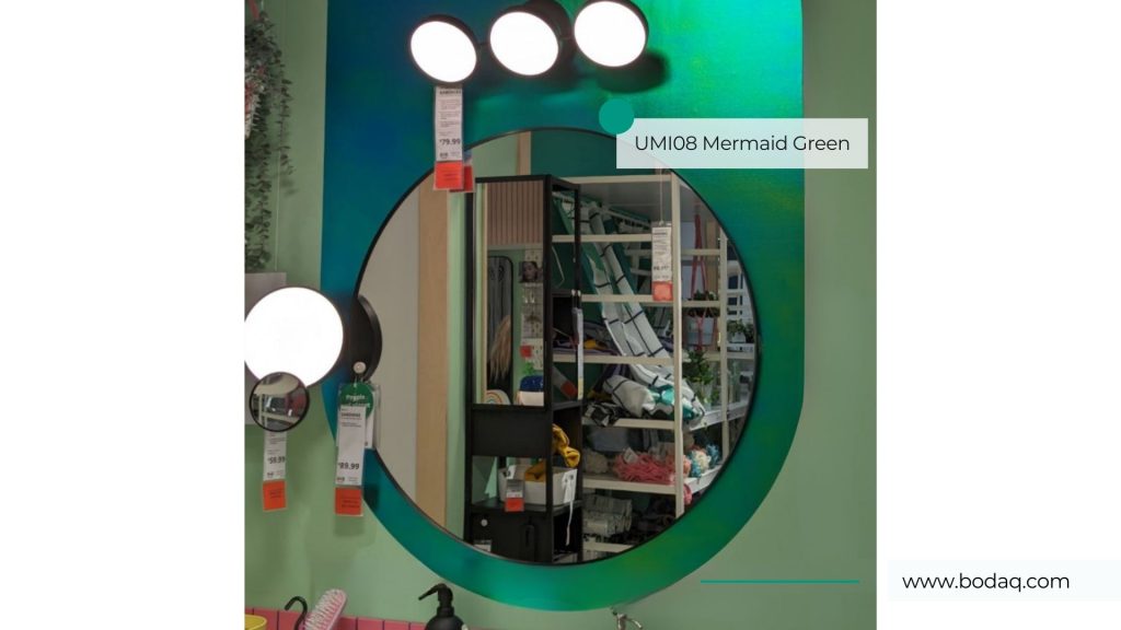 Discontinued - UMI08 Mermaid Green Hologram - Metal Collection 9 IKEA showroom decoration