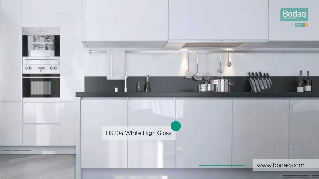 HS204 White High Gloss Interior Film - Basic Collection 8 HS204 White High Gloss: Kitchen
