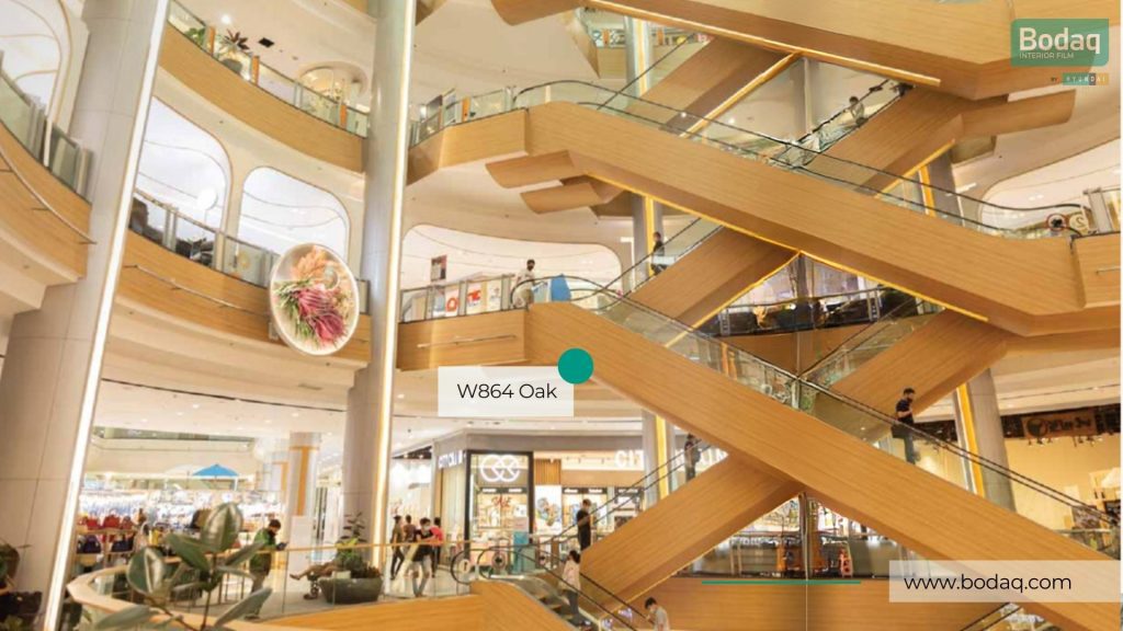 W864 Oak Interior Film - Standard Wood Collection 8 Department Store Escalators - W864 Oak