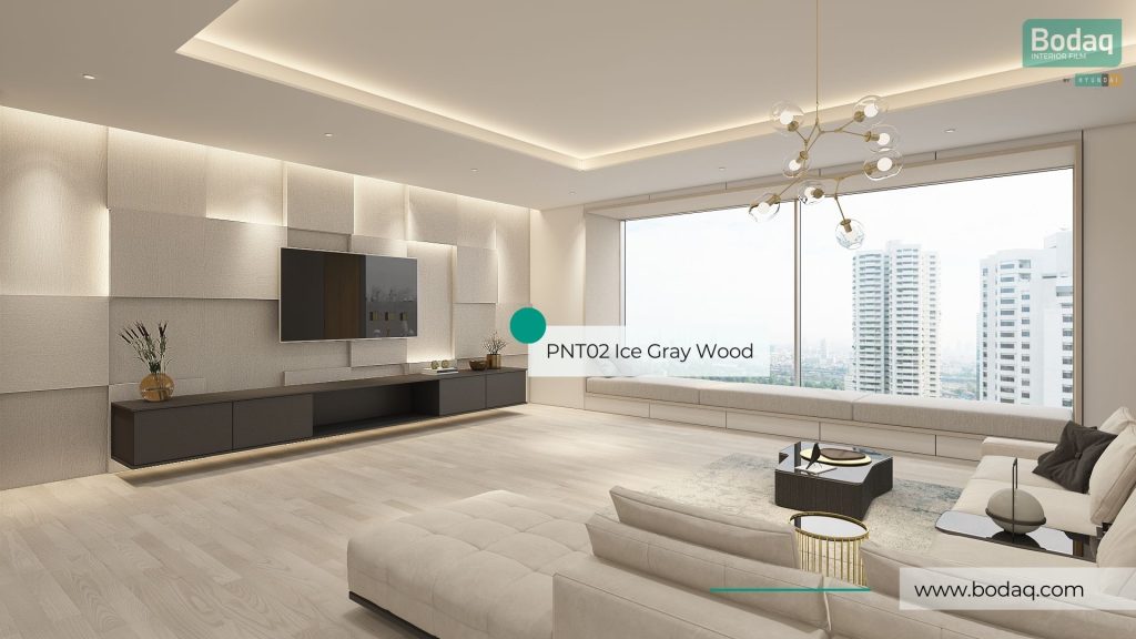 PNT02 Ice Gray Interior Film - Painted Wood Collection 9 PNT02 Ice Fray Wood: Wall Panels