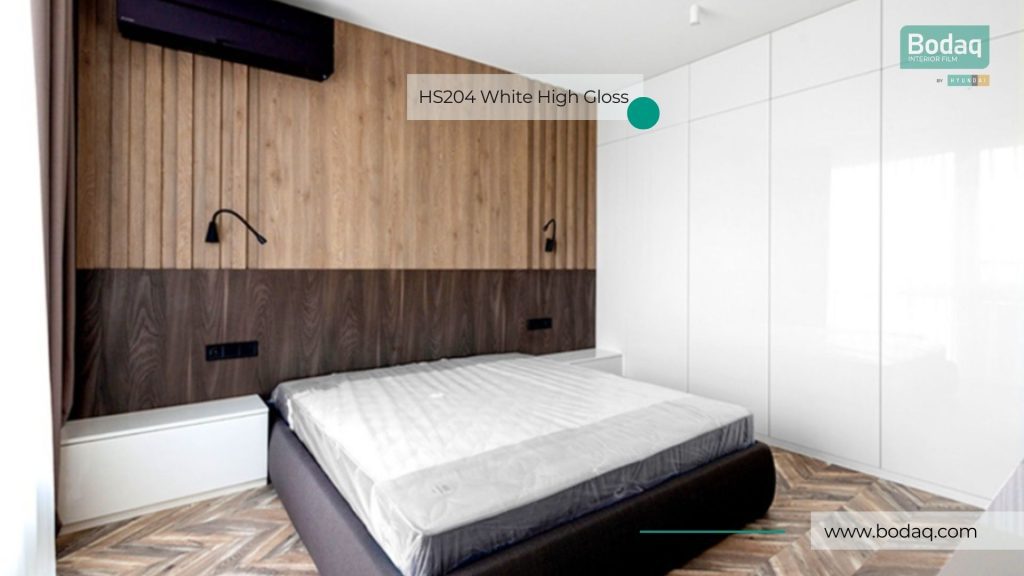 HS204 White High Gloss Interior Film - Basic Collection 10 Closet Doors Resurfaced with HS204 White High Gloss