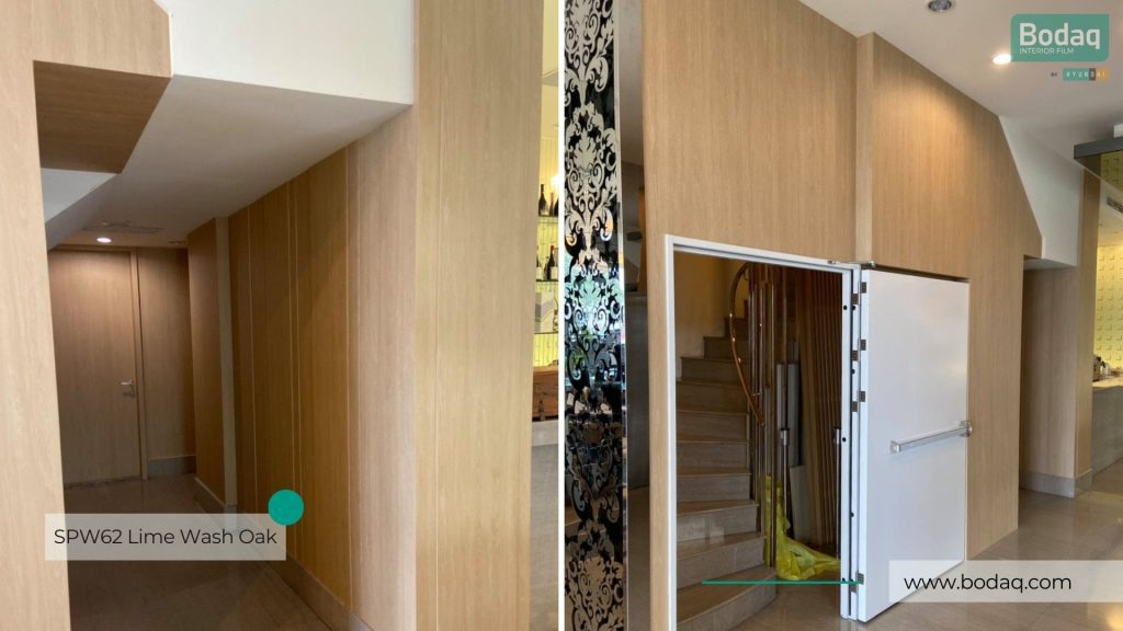 SPW62 Lime Wash Oak Interior Film - Origin Wood Collection 10 Walls Refinished with SPW62 Lime Wash Oak