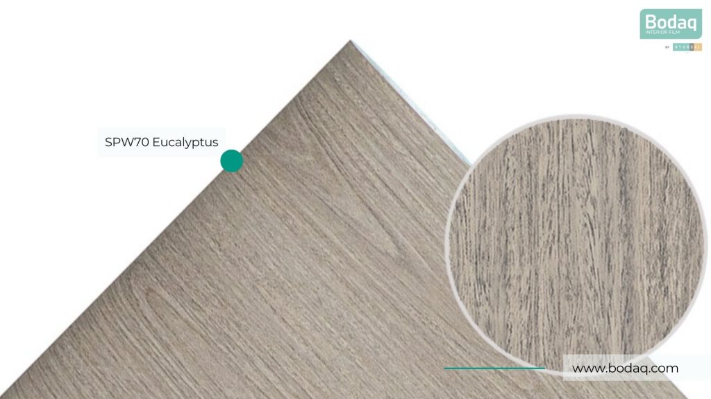 SPW70 Eucalyptus Interior Film - Origin Wood Collection 9 SPW70 Eucalyptus Roll Close-up and Zoom-in