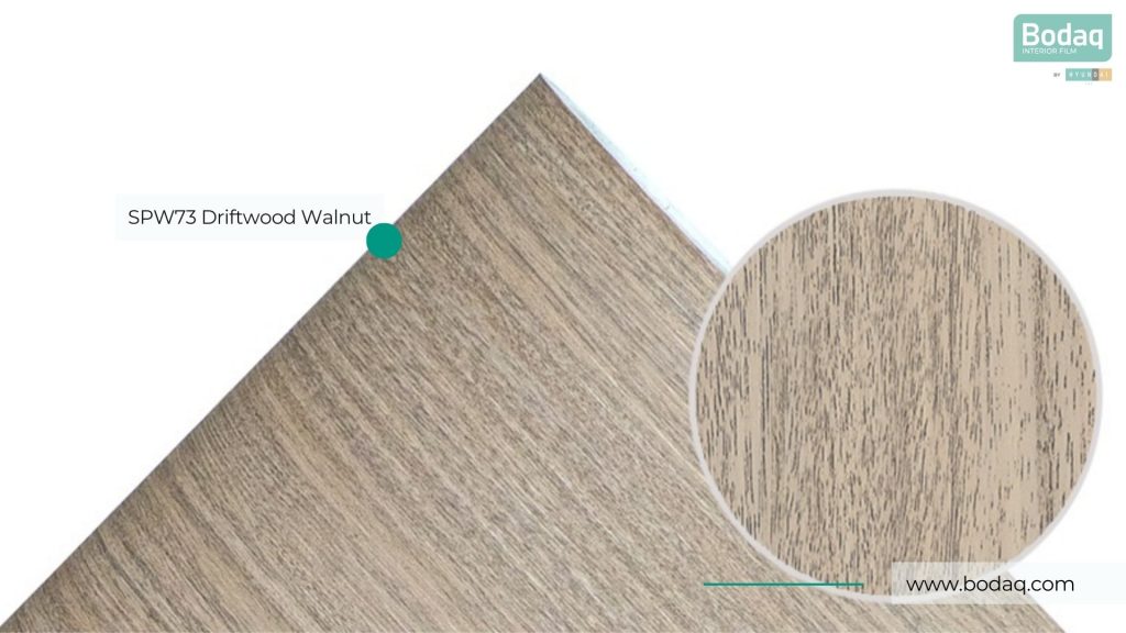SPW73 Driftwood Walnut Interior Film - Origin Wood Collection 9 SPW73 Roll Close-up and Zoom-in